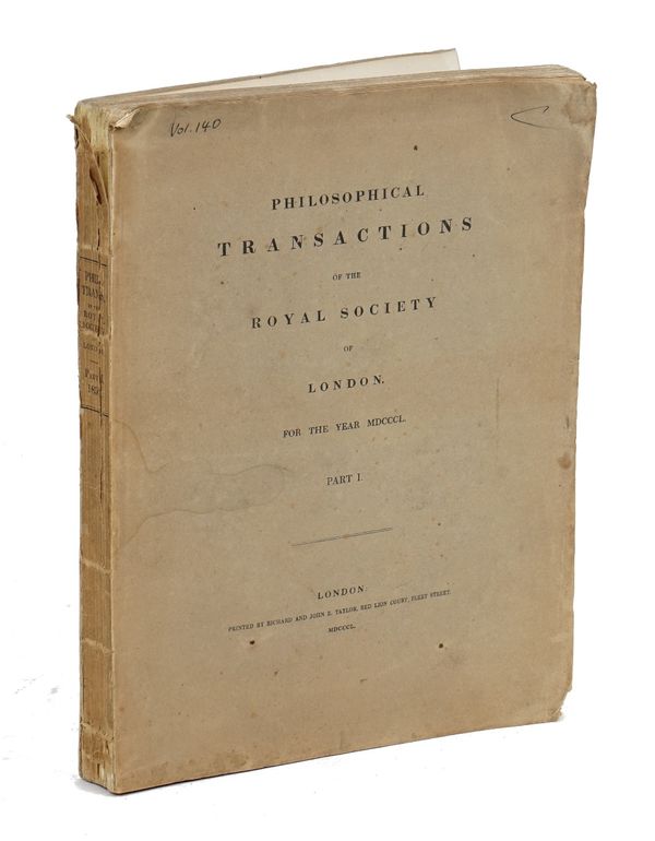 JOULE, James Prescott (1818-89). [In: Philosophical Transactions of the Royal Society of London. For the Year MDCCCL. Part I.] III. On the Mechanical