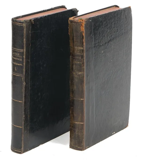 RUNGE, Friedlieb Ferdinand (1794-1867).  Grundiss der Chemie. Munich: Georg Franz, 1846-47. 2 volumes, 8vo (214 x 136mm). 247 vari-coloured square or