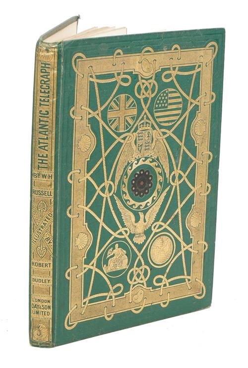 RUSSELL, William Howard (1820-1907).  The Atlantic Telegraph. London: Day & Son Limited, [c. 1866]. Tall 4to (290 x 205mm). Colour tinted lithographed