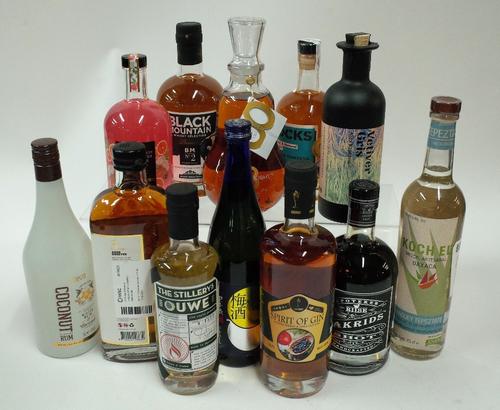 Box 50 - Mixed Spirits   Tesco Rum Liqueur   Co-op Grapefruit Gin Liqueur   Black Mountain No.2 Whisky   Hooghoudt 5YO Genever   Golden Eight Pear Liq
