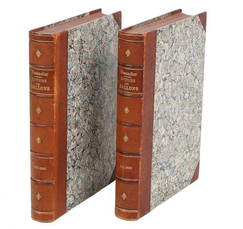TISSANDIER, Gaston (1843-99).  Histoire des Ballons et des Aéronautes célèbres 1783-1800. Paris: Librairie Artistique. H. Launette & Cie., 1887-90. 2