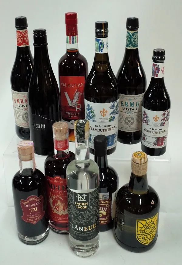 Box 52 - Mixed Spirits (11 Bottles)   Muti Gin   Dibaldo No.721 Vermouth   Lustau Vermouth   Tokubetsu Sake   Valentian Vermouth   La Quintinye Vermou