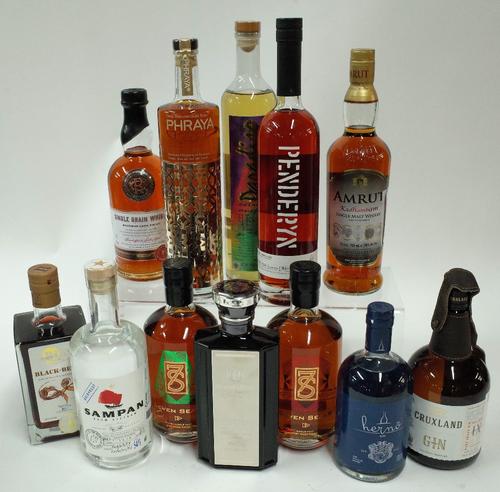 Box 55 - Mixed Spirits Black Bean Rum Sampan Rum Seven Seals Whisky Copper Republic Bourbon Phraya Gold Rum Paradiso Tequila Penderyn Malt Whisky Amru