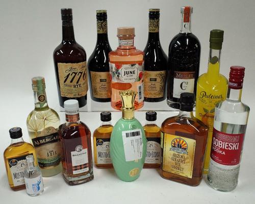 Box 58 - Mixed Spirits   Sobieski Vodka   Albergaria Liqueur   1776 Rye Whisky   Niche Irish Cream Liqueur (2 Bottles)   Pulcinos Citrus Liqueur   Jun