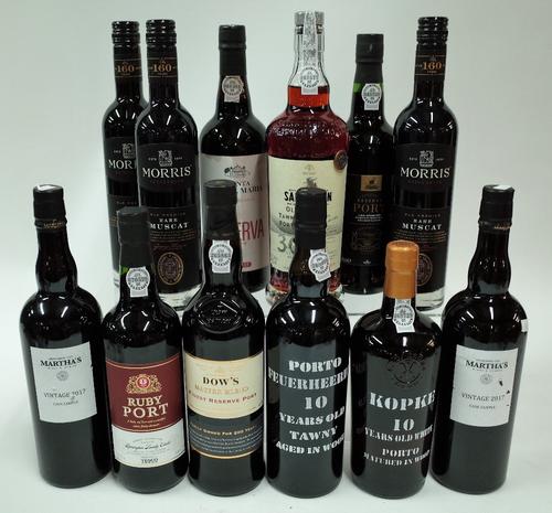 Box 69 - Port  Martha's Vintage 2017 (2 bottles)  Morris Rutherglen Rare Muscat (3x50cl)  Tesco Ruby  Dow's Master Blend  Feuerheerd's 10YO Tawny  Kop