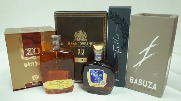 Box 7 - Brandy (6 bottles)  Babuza Taiwan Brandy (Presentation Case)  Vinjak Serbian XO (Presentation Case)  Brancoveanu Romanian XO (Presentation Cas