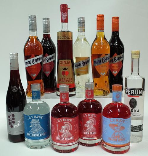 Box 73 - Mixed Spirits  Lyre's Dry London non-alcoholic Spirit  Lyre's Italian Orange non-alcoholic Spirit (2 bottles)  Lyre's Italian Spritz non-alco