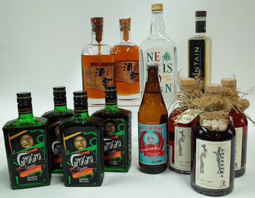 Box 76 - Mixed Spirits  Garra Garra Liqueur (4 bottles)  Red Bull Distillery Ruang Khao Rum  Zaanshine Distillery Absinthe (3 bottles)  Yantai Haishi