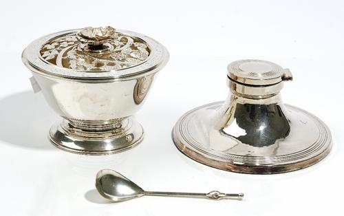 A silver limited edition rose bowl and cover, detailed to the cover 'To Celebrate the 100th Year of Her Majesty Queen Elizabeth The Queen Mother' the