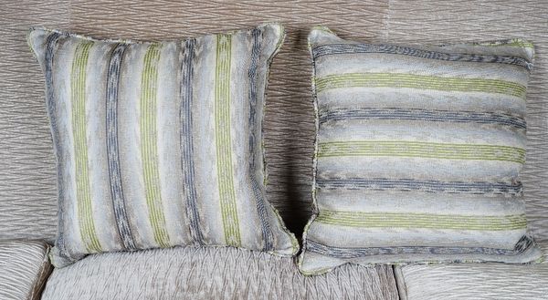 A pair of striped cushions.