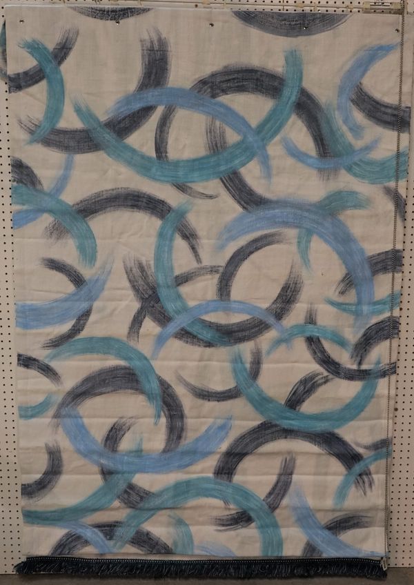 A Roman blind, in abstract design. 125cm wide x 200cm long.