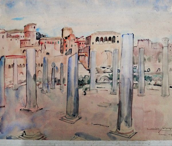 Lucien Jacques (1891-1961), Rome, watercolour over pencil, signed, inscribed and dated 1939, 38cm x 48cm. ARR