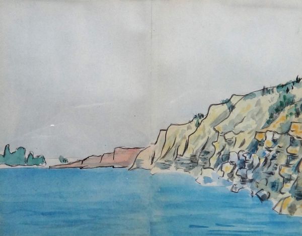 Georges Auriol (1863-1938), Bord de Mer à Asnelles, watercolour with atelier stamp verso, 13.5cm x 17cm.