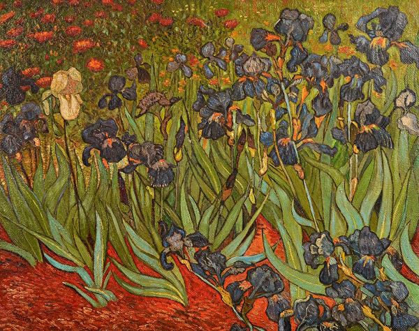 Studio of Miguel Canals (1925-1995), after Vincent Van Gogh, Irises, oil on canvas, bears a signature, 71.5cm x 91cm.