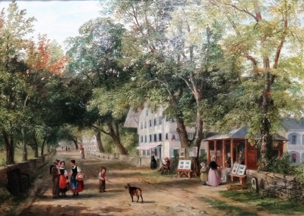 English School (19th century), Street scene, Interlaken, oil on canvas, 31.5cm x 44cm.