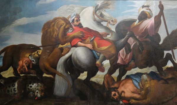 After Sir Peter Pal Rubens, The Lion Hunt, oil on canvas laid on board, 180cm x 306cm.