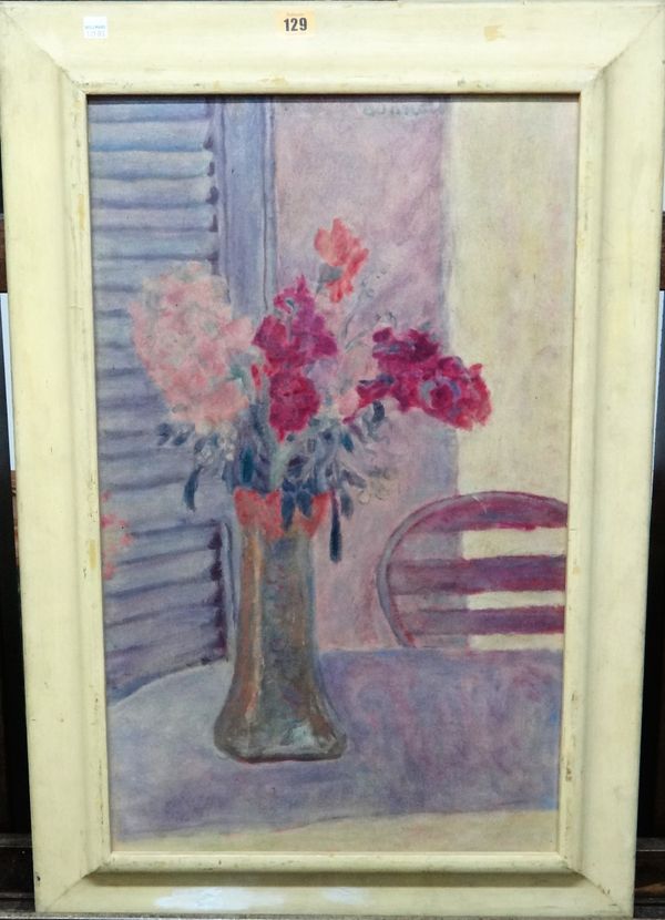 After Pierre Bonnard, Vase de fleurs dans la pénombre, oleograph, 63.5cm x 39cm. B1