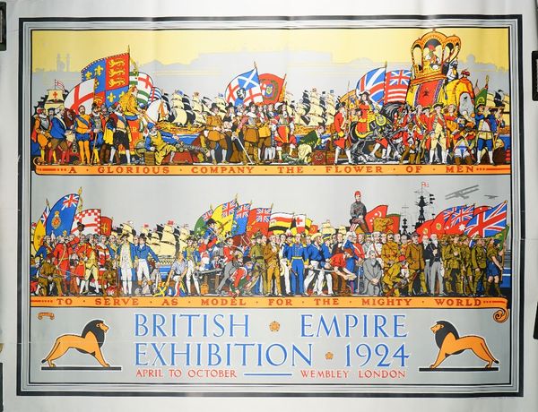 Richard Cooper 'British Empire Exhibition 1924' lithograph in colours, John Waddington, Leeds & London, 109cm x 84cm, rolled.