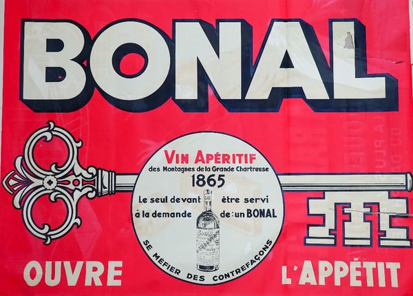 J.Rosetti, five copies  'La Raphaelle Liquer Bonal; 1908, lithograph in colours, double sided posters. Imp I Lang, 3 rue du Platre, Paris, 160cm x 118