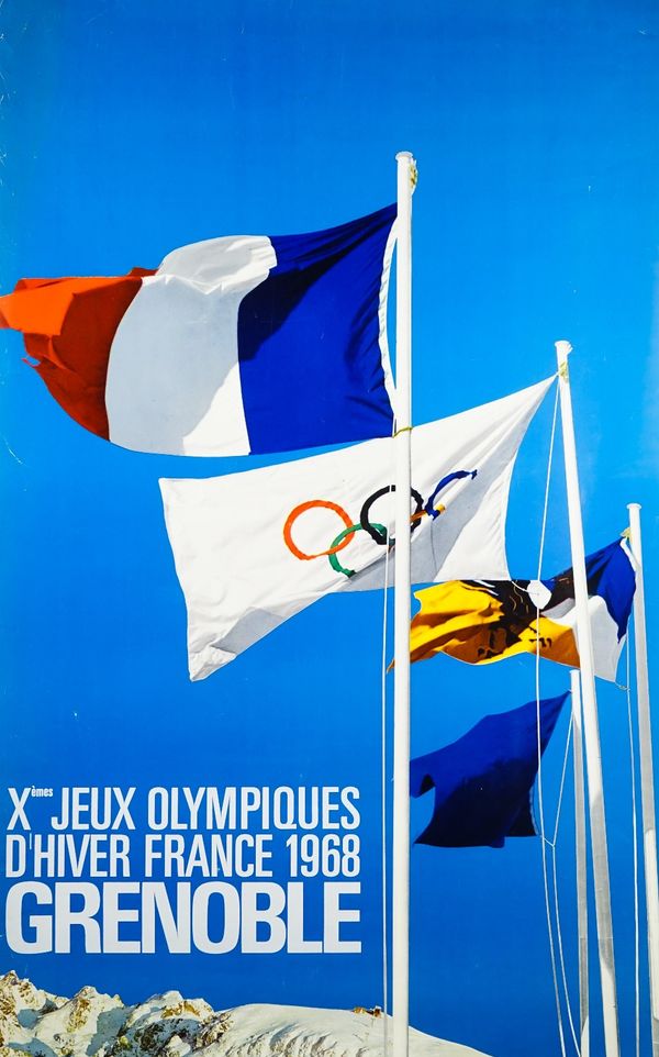 Six Olympic games posters comprising; Mexico 1968 by Matenelli', 40x 28.5cm, Grenoble 1968 by Dardelet 51.5cm x 31.5cm, Nagano 1998 (x2) 73cm x 51.5cm