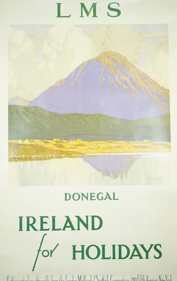 A reproduction poster after Paul Henry; LMS Donegal Ireland for Holidays, printed by S.C.Allen & Co Ltd, 82.5x 51cm, rolled.