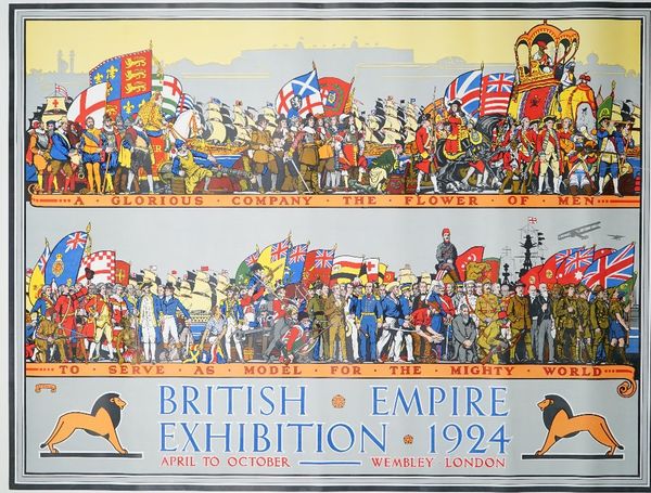 R.T.Cooper, 'Bristish Empire Exhibition 1924', lithograph in colours, printed by John Waddington Ltd, 109cm x 84cm, rolled.