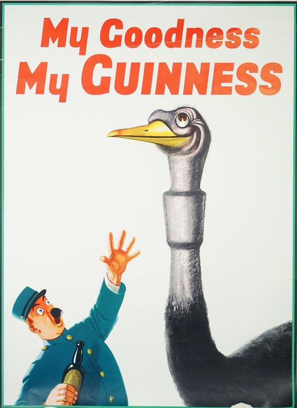 John Gilroy 'My Goodness My Guinness', lithograph in colours, printed by Sanders Philips & Co London, 66cm x 48cm rolled. 10