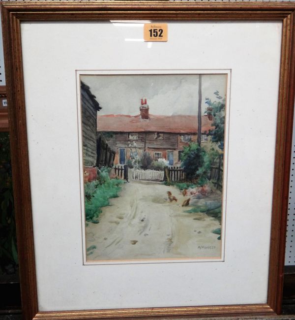 A. M. West (early 20th century), Cottages, watercolour, signed, 26cm x 19cm. C1