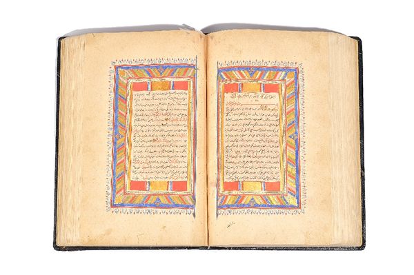 Tafsir al-Quran, large profusely illuminated Arabic and Persian manuscript on paper with five fully illuminated double pages, India, circa 15th-16th c