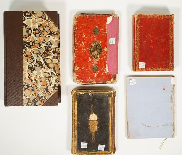 Five Islamic manuscripts on paper, mostly on religious subjects, Near East, Turkey, Iran and India, circa 19th century, sizes 16.4cm. by 10.9cm. to 25