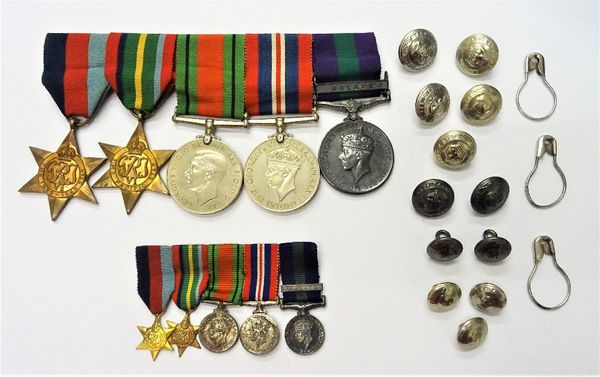 A group of five mostly Second World War medals, comprising; The 1939-45 Star, The Pacific Star, The Defence Medal, The War Medal and The General Servi