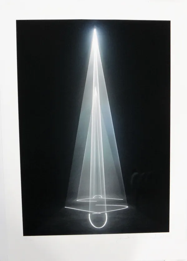 Anthony McCall (contemporary), Spotlight, print, signed and numbered 79/150, unframed, 53cm x 37cm.