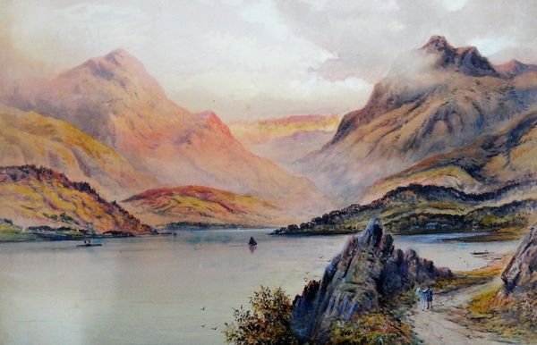 James Berkeley Hewitt (19th century), Loch Lomond; Loch Katrine; The Langdales, Windermere, three watercolours, all signed and inscribed, all unframed