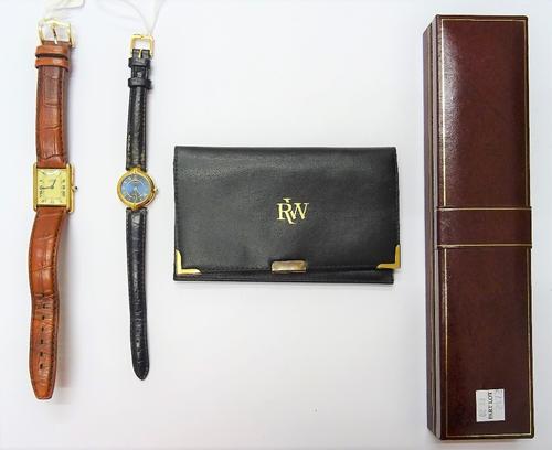 A Must de Cartier silver gilt rectangular cased tank wristwatch, the signed dial with black Roman numerals and with blued steel hands, on an associate