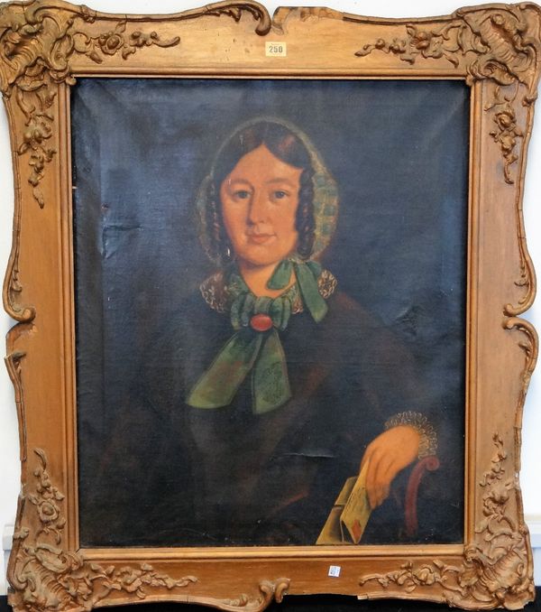 English Provincial School (19th Century) Portrait of a Lady, oil on canvas, 73 x 60 cm E1