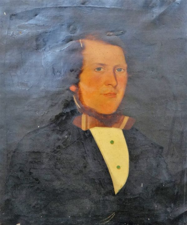 English Provincial School (19th Century), Portrait of a Gentleman, oil on canvas, unframed, 60 x 50.5 cm. D1