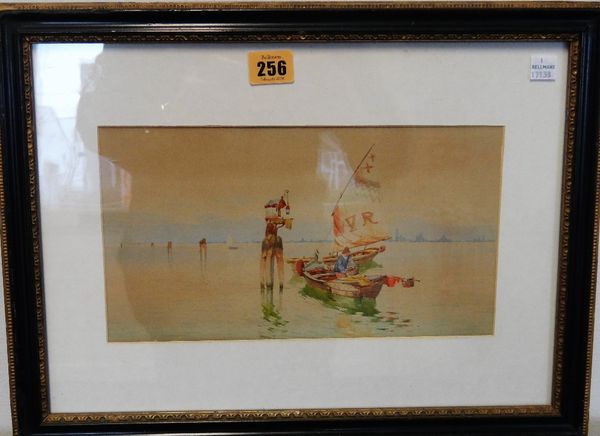 Italian School (early 20th Century), Boats off Venice, watercolour, 15.5 x 28 cm. E1