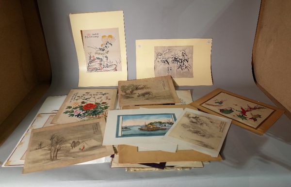 A quantity of Chinese paintings, various subjects and sizes, unframed.  CAB