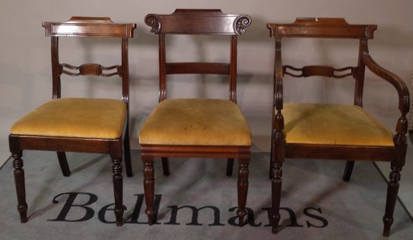 A made up set of eight early 19th century mahogany dining chairs, to include a pair of carvers, (8).   B5