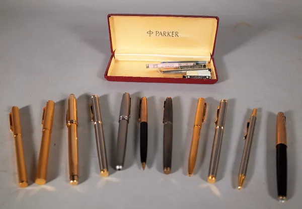 A collection of vintage pens, including Dunhill and Parker, (11). CAB