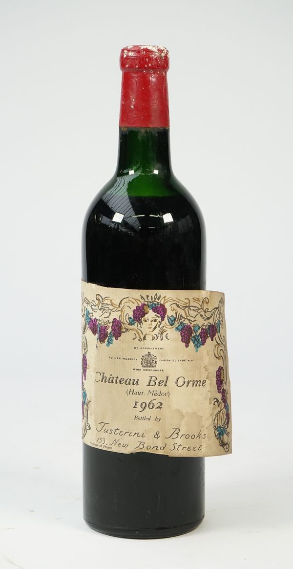 One bottle 1962 Chateau Bel Orme Haut Medoc bottled by Justerini & Brooks.