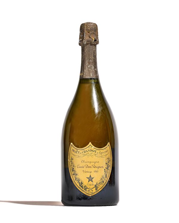 One bottle 1985 Dom Perignon vintage champagne.