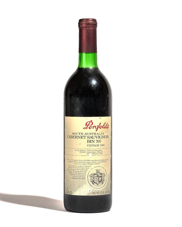 One bottle 1990 Penfolds Bin 707 Cabernet Sauvignon.