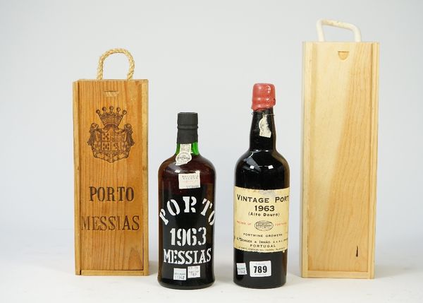 Two bottles of 1963 port; Porto Messias and Alto Douro, (2).