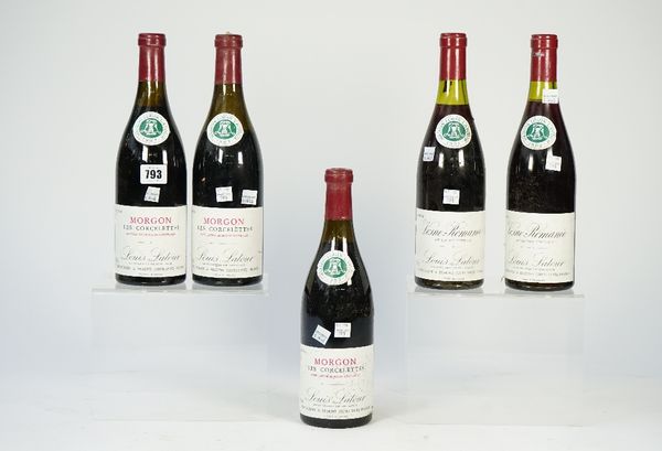 Five bottles 1987 Maison Louis Latour Morgon Les Crocetettes, (5).