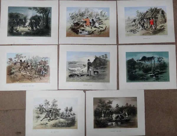 A quantity of prints and engravings, including Batevia's Palace in the East Indies; Vue de la Riviere D'Endeavour; Baie de la Praya; Port du Roi Georg