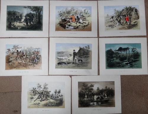 A quantity of prints and engravings, including Batevia's Palace in the East Indies; Vue de la Riviere D'Endeavour; Baie de la Praya; Port du Roi Georg