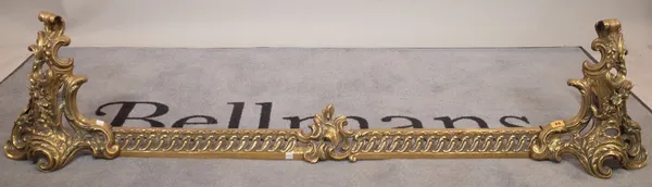 A 19th century brass fire fender with profusely cast acanthus decoration, 178cm long x 37cm high. C5