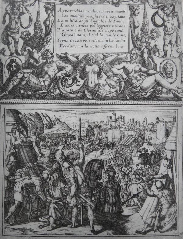 Antonio Tempesta (1555-1630), Illustration for Canto I from Tasso's Jerusalem Delivered III, twenty, unframed, each 28cm x 20.5cm.