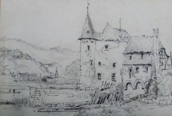 CIrcle of John Ruskin, A Continental house, pencil, 18cm x 25.5cm.Provenance: Said to have been purchased at the General sale at Brantwood after Ruski